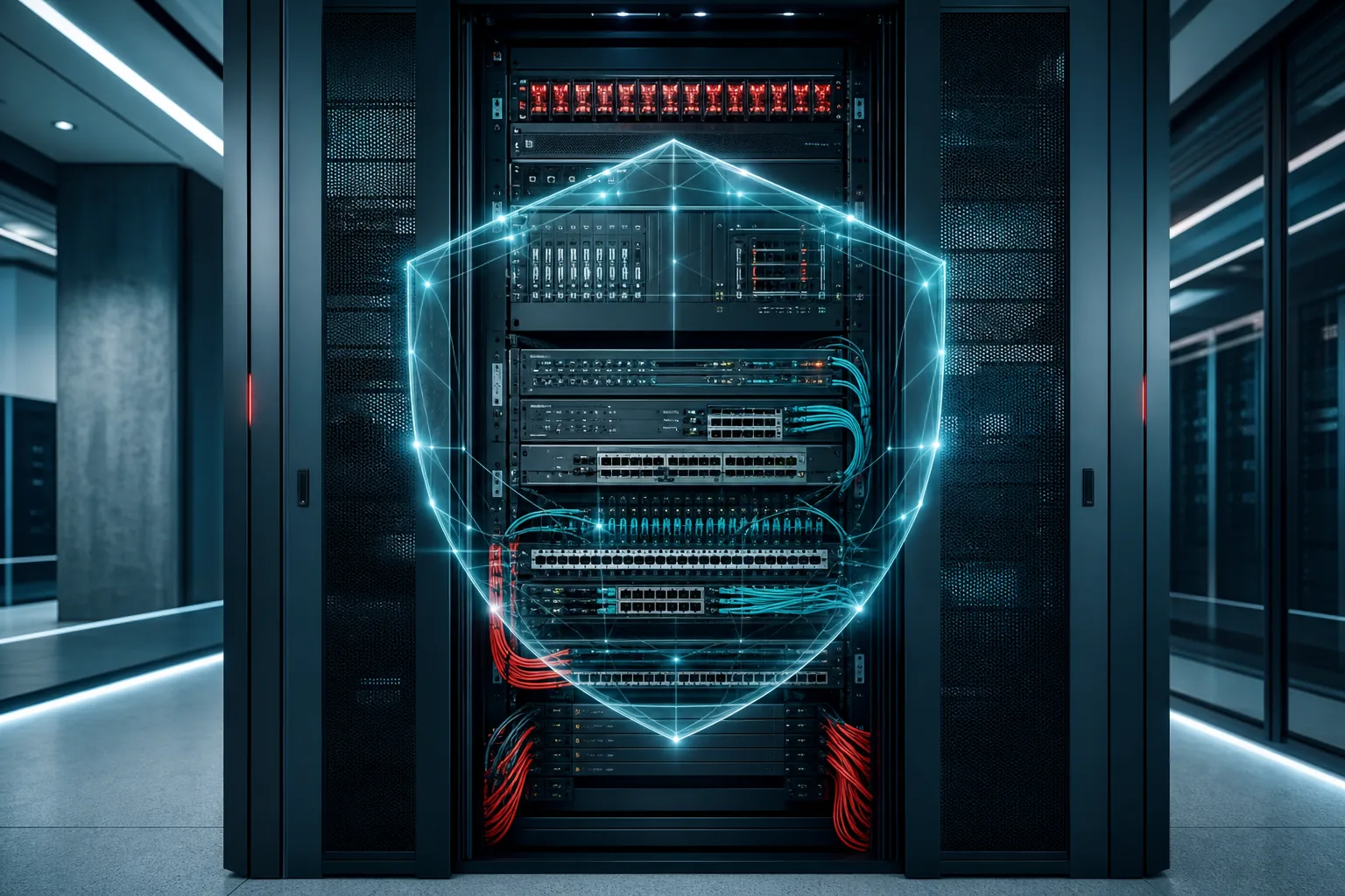 Come proteggere un'azienda dai ransomware Rete informatica aziendale protetta da controlli di sicurezza su più livelli