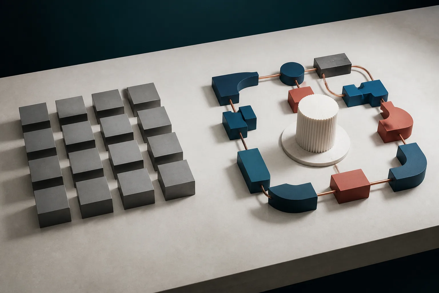 Software standard o su misura: come scegliere Confronto visivo tra moduli software standard e un processo aziendale costruito su misura