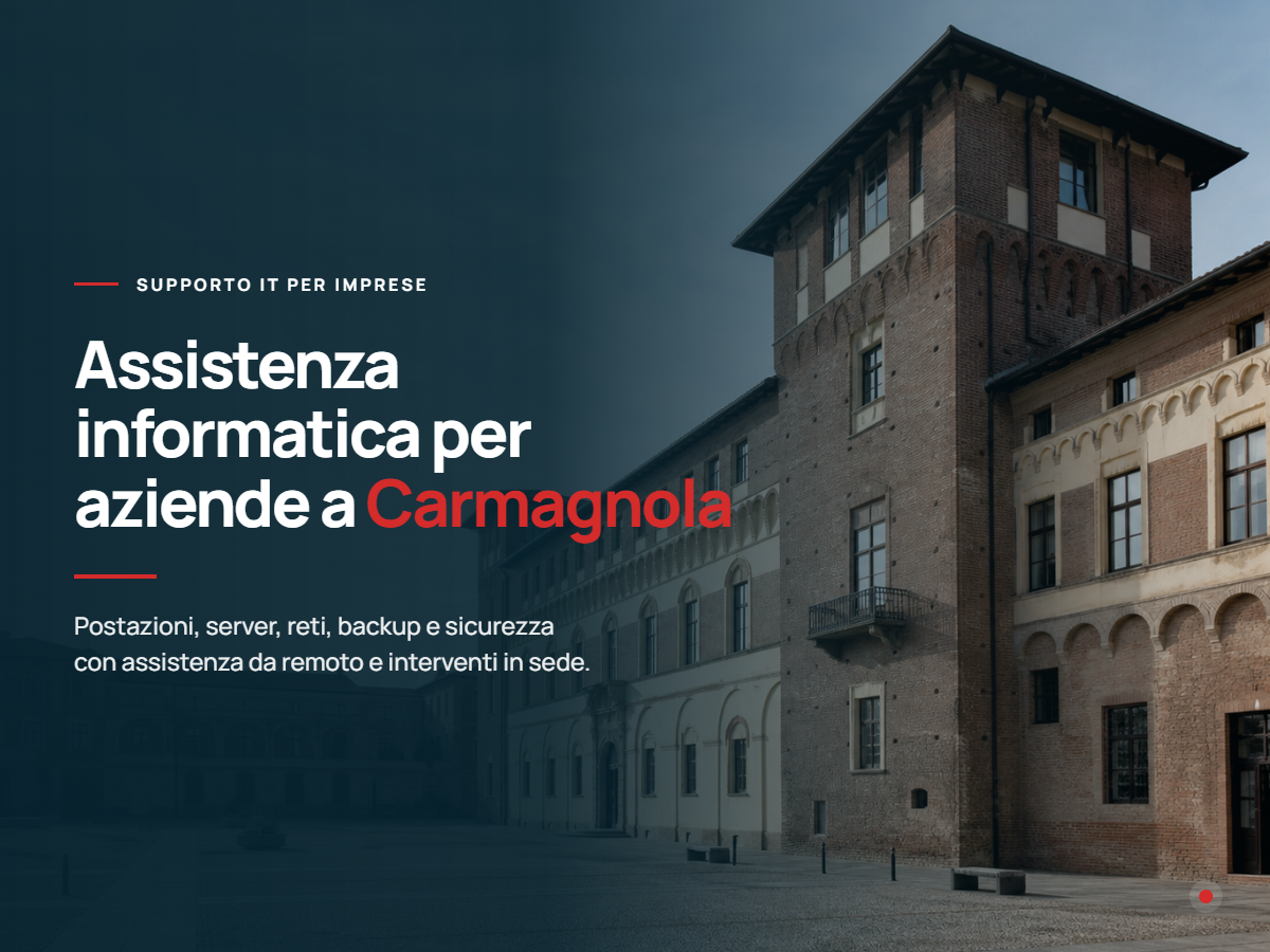 Presentazione dell'assistenza informatica per aziende di Carmagnola