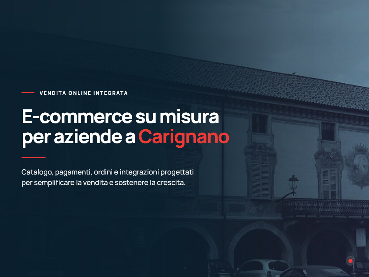 Realizzazione e-commerce per aziende a Carignano Presentazione di realizzazione e-commerce per aziende di Carignano