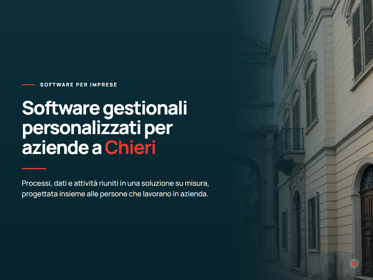 Presentazione di software gestionali personalizzati per aziende di Chieri
