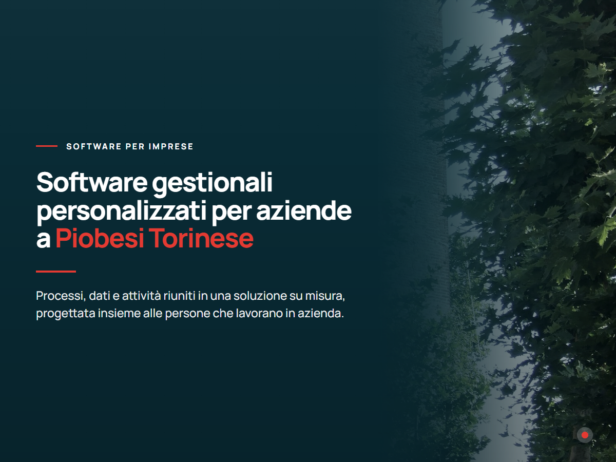 Software gestionali personalizzati per aziende a Piobesi Torinese Presentazione di software gestionali personalizzati per aziende di Piobesi Torinese