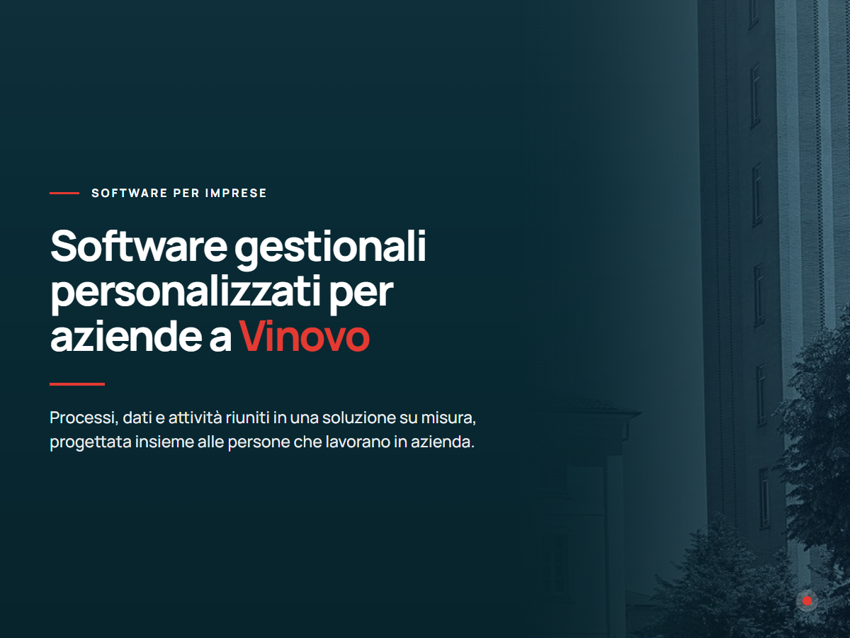 Presentazione di software gestionali personalizzati per aziende di Vinovo